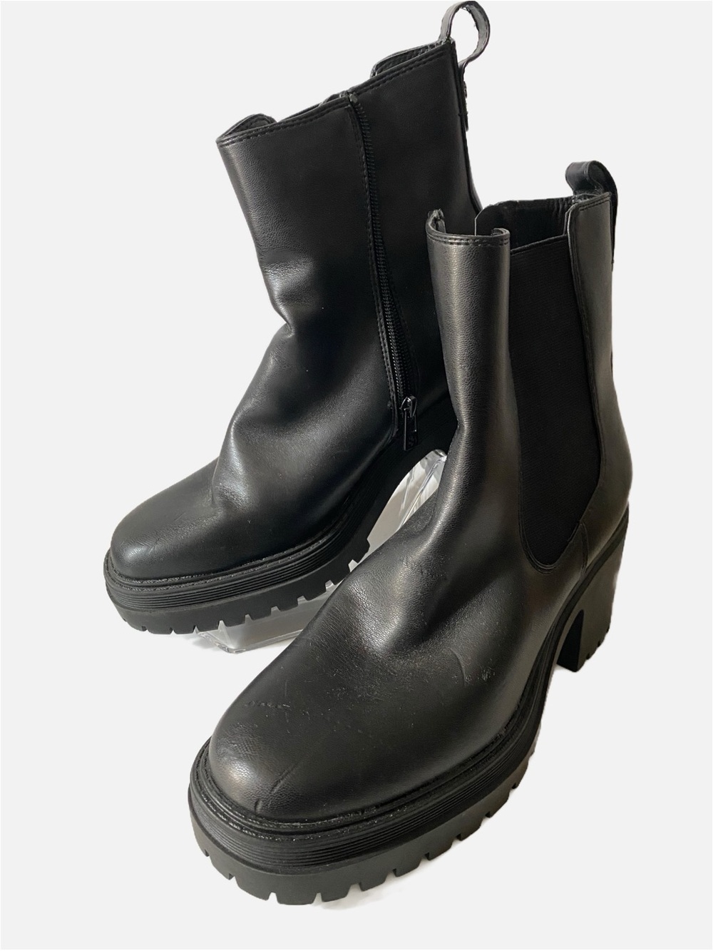 Heeled Chelsea Lugged Chunky Platform Sole Boots Lennon Sam & Libby Streetwear